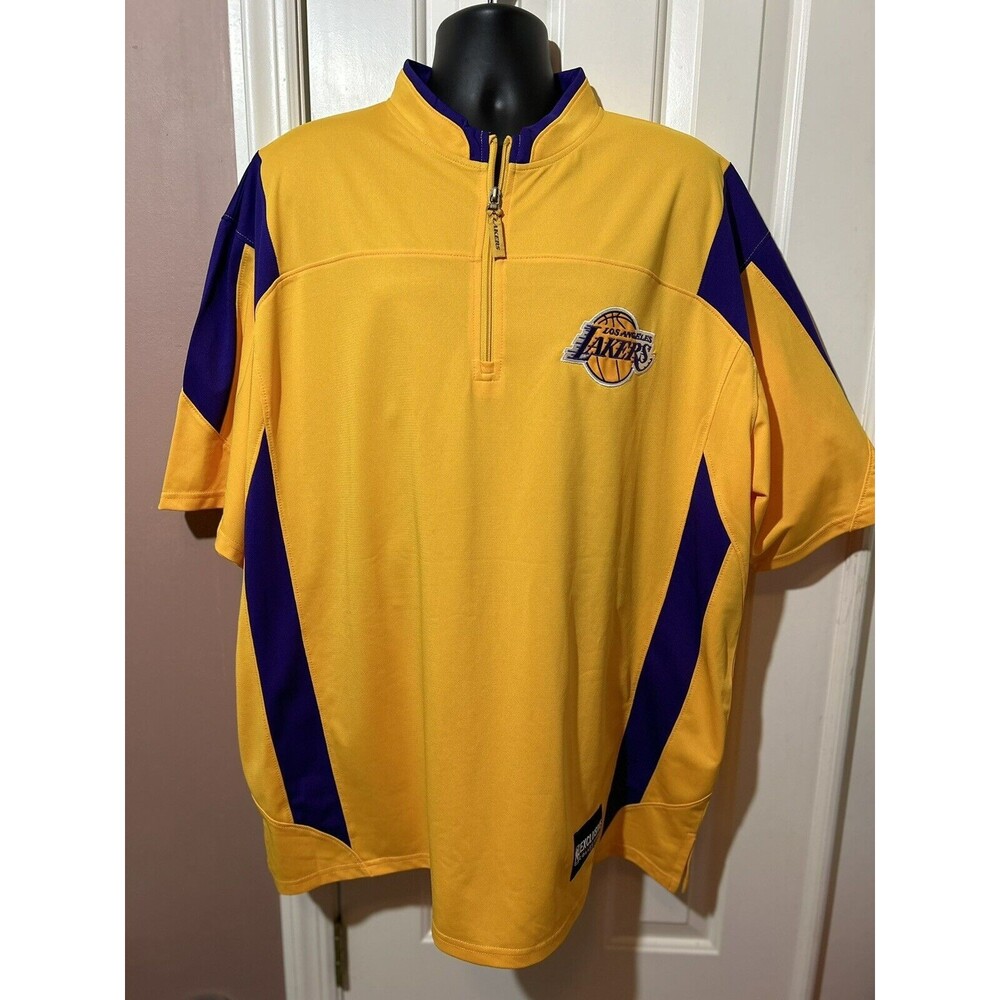 NBA Exclusive Collection Los Angeles Lakers 1/4 Zip Warm Up Shirt Mens Size 2XL